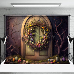Lofaris Floral Egg Wreath Branch Door Easter Photo Backdrop