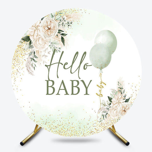 Lofaris Floral Elegant Balloon Round Baby Shower Backdrop