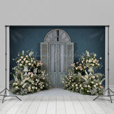 Lofaris Floral Elegant Wooden Door Curtain Wedding Backdrop
