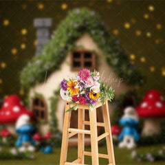 Lofaris Floral Fairy Tale Mushroom World Cake Smash Backdrop