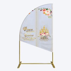 Lofaris Floral Fairy Tale Story Book Birthday Half Moon Arch Backdrop