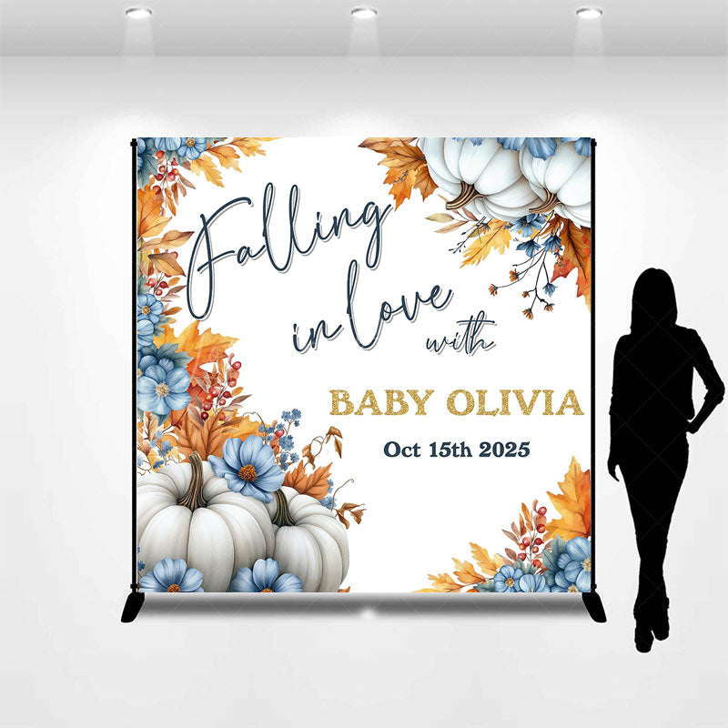 Lofaris Floral Falling In Love Custom Baby Shower Backdrop