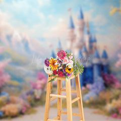 Lofaris Floral Fine Art With Cartoon Castle Wedding Backdrop