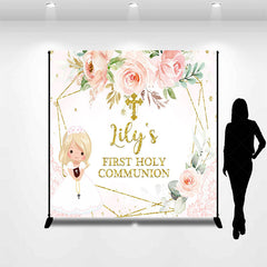 Lofaris Floral First Holy Communion Custom Baptism Backdrop