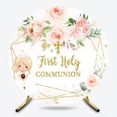 Lofaris Floral First Holy Communion Round Baptism Backdrop