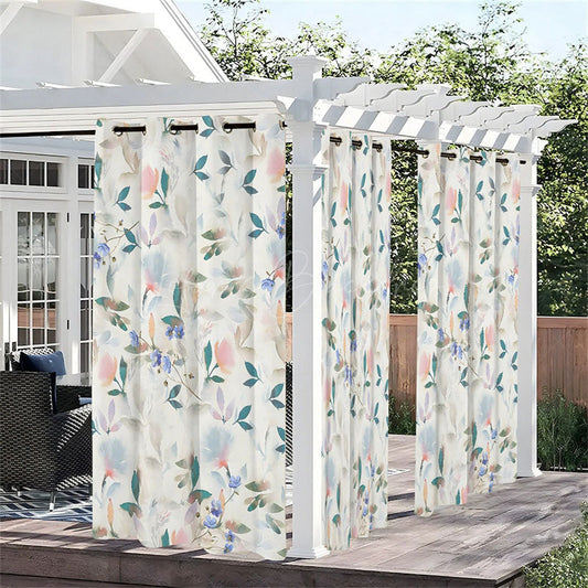 Lofaris Floral Fresh Vibe Waterproof Printed Outdoor Curtains
