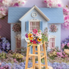 Lofaris Floral Garden Fancy House Spring Photo Bacckdrop