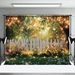 Lofaris Floral Garden Fence With Butterfly Photo Backdrop