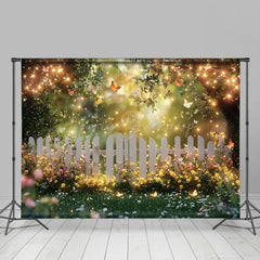 Lofaris Floral Garden Fence With Butterfly Photo Backdrop