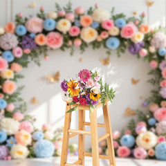 Lofaris Floral Garland Arch White Wall Spring Wedding Backdrop