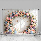 Lofaris Floral Garland Arch White Wall Spring Wedding Backdrop