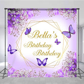 Lofaris Floral Glitter And Violet Custom Birthday Backdrop