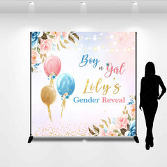 Lofaris Floral Glitter Balloon Custom Baby Shower Backdrop