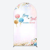 Lofaris Floral Glitter Gender Reveal Sweet Arch Backdrop