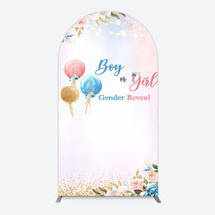 Lofaris Floral Glitter Gender Reveal Sweet Arch Backdrop