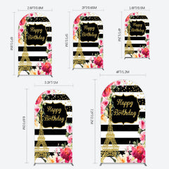 Lofaris Floral Gold Tower Birthday Girl Arch Backdrop