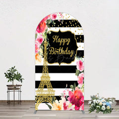 Lofaris Floral Gold Tower Birthday Girl Arch Backdrop