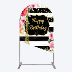 Lofaris Floral Gold Tower Birthday Girl Arch Backdrop