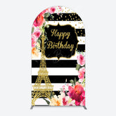 Lofaris Floral Gold Tower Birthday Girl Arch Backdrop