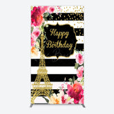 Lofaris Floral Gold Tower Birthday Girl Rectangle Backdrop