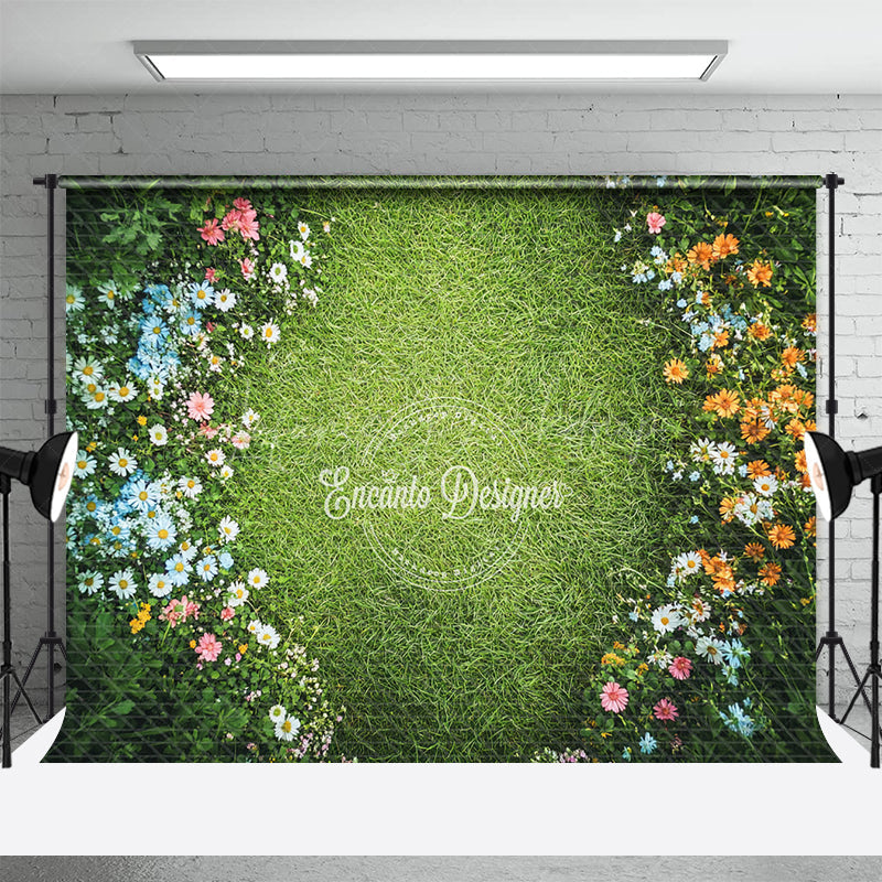 Lofaris Floral Grass Path Art Sweet Spring Wedding Backdrop