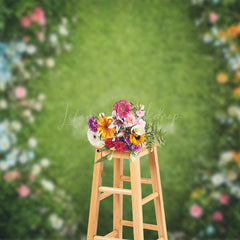 Lofaris Floral Grass Path Art Sweet Spring Wedding Backdrop
