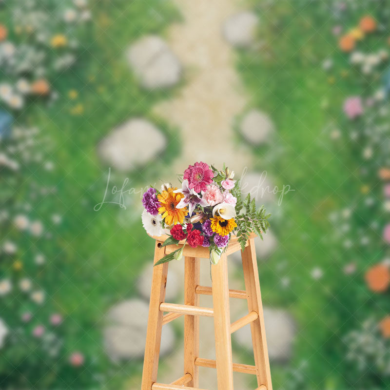 Lofaris Floral Grass Path Fresh And Sweet Wedding Backdrop
