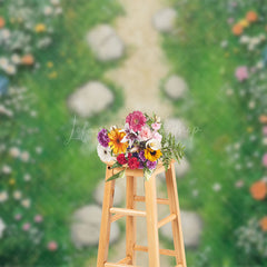 Lofaris Floral Grass Path Fresh And Sweet Wedding Backdrop