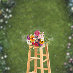 Lofaris Floral Green Grass Path Boho Sweet Wedding Backdrop
