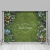 Lofaris Floral Green Grass Path Boho Sweet Wedding Backdrop