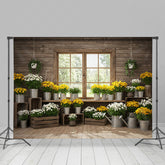 Lofaris Floral Greenhouse Bright Fresh Wood Spring Backdrop
