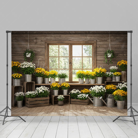 Lofaris Floral Greenhouse Bright Fresh Wood Spring Backdrop