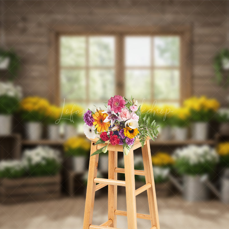 Lofaris Floral Greenhouse Bright Fresh Wood Spring Backdrop
