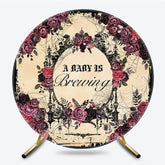 Lofaris Floral Halloween Theme Circle Baby Shower Backdrop