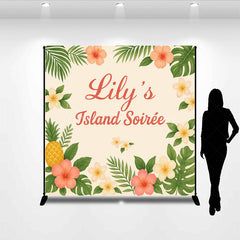 Lofaris Floral Hawaii Island Soiree Custom Birthday Backdrop