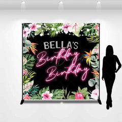 Lofaris Floral Hawaii Summer Sweet Custom Birthday Backdrop