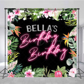 Lofaris Floral Hawaii Summer Sweet Custom Birthday Backdrop
