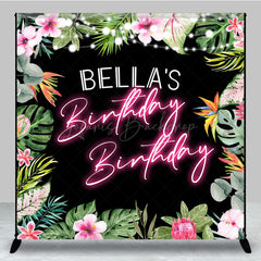 Lofaris Floral Hawaii Summer Sweet Custom Birthday Backdrop