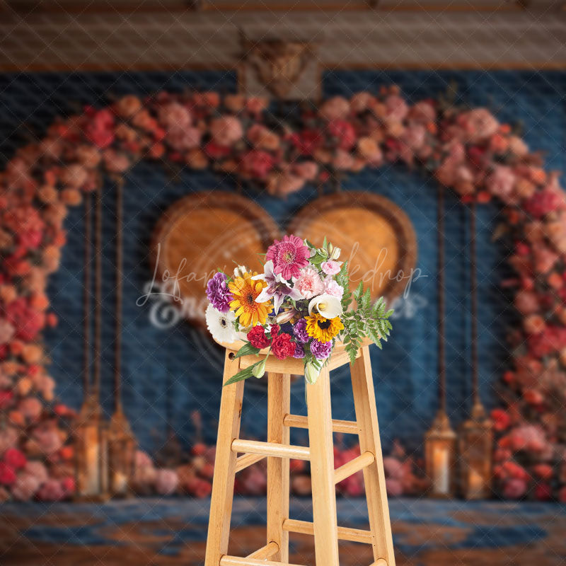 Lofaris Floral Heart Arch Elegant Sweet Wedding Backdrop