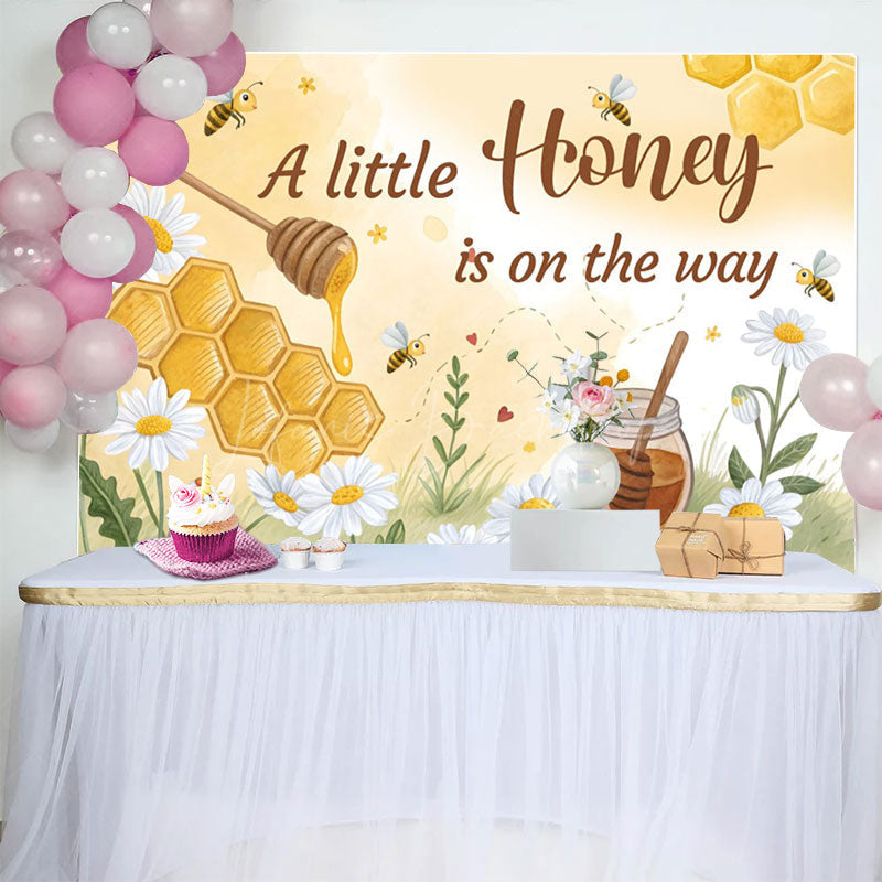 Lofaris Floral Honey Bee Sweet Sunny Baby Shower Backdrop