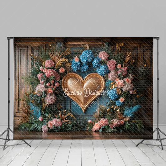 Lofaris Floral Hydrangea Heart Shape Sweet Wedding Backdrop