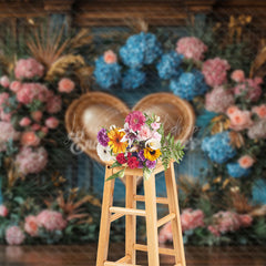 Lofaris Floral Hydrangea Heart Shape Sweet Wedding Backdrop