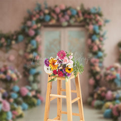 Lofaris Floral Hydrangea Sweet Wooded Door Wedding Backdrop
