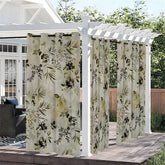 Lofaris Floral Ink Style Waterproof Printed Outdoor Curtains