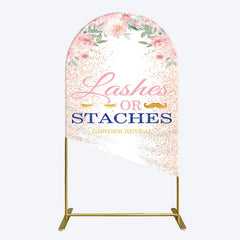 Lofaris Floral Lashes Or Staches Gender Reveal Arch Backdrop