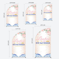Lofaris Floral Lashes Or Staches Gender Reveal Half Moon Arch Backdrop