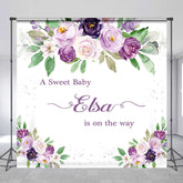 Lofaris Floral Lavender Sweet Custom Baby Shower Backdrop