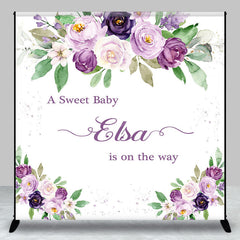 Lofaris Floral Lavender Sweet Custom Baby Shower Backdrop