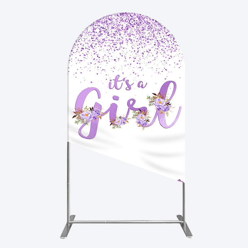 Lofaris Floral Lavender Sweet Girl Baby Shower Arch Backdrop