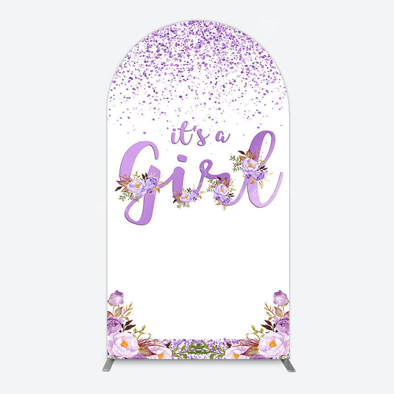 Lofaris Floral Lavender Sweet Girl Baby Shower Arch Backdrop